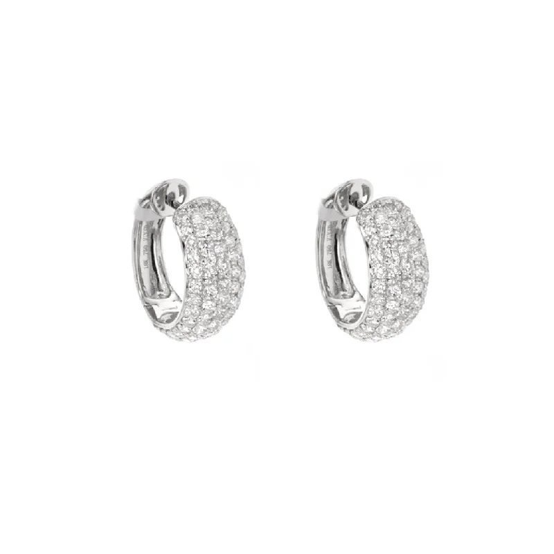 Women’s retro earrings-2.98 ctw Diamond Huggie Earrings