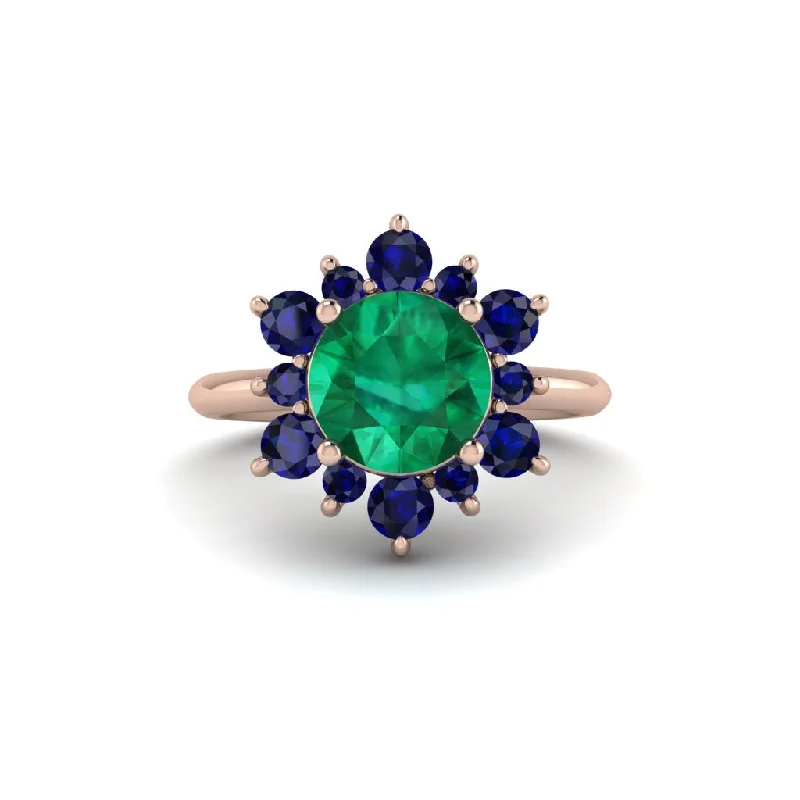 Women’s handmade engagement ring-Vintage Emerald Snowflake Engagement Ring - Priscilla No. 65