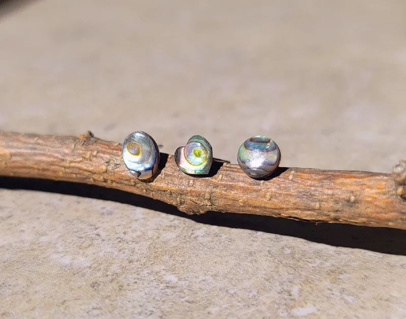 Women’s silver-plated earrings-Abalone Post Earrings