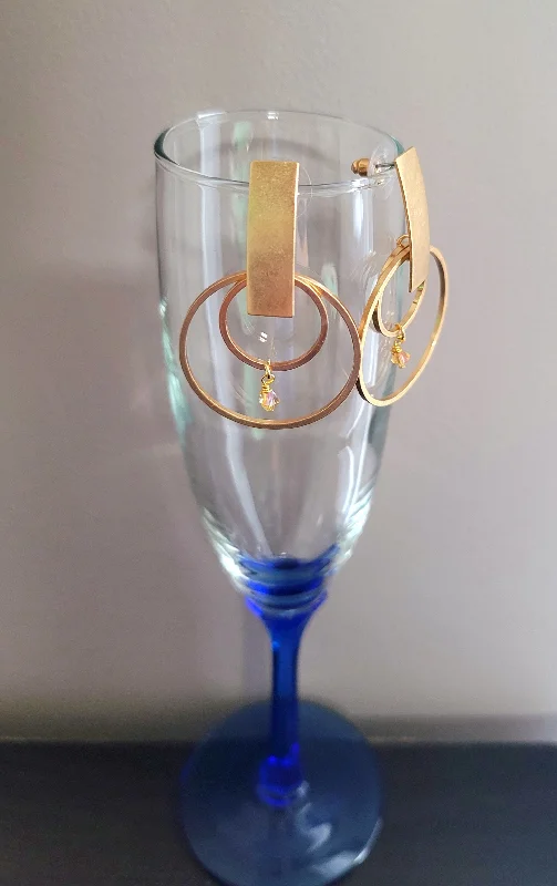 Women’s minimalistic earrings-Champagne Earrings