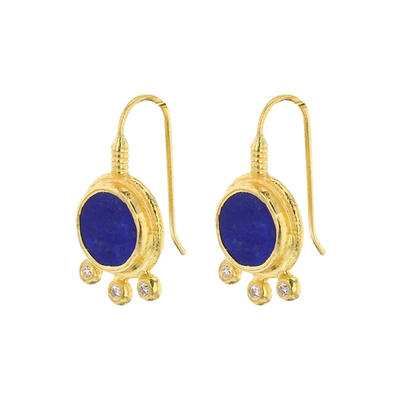 Women’s dangle earrings-Lapis Drop Earrings