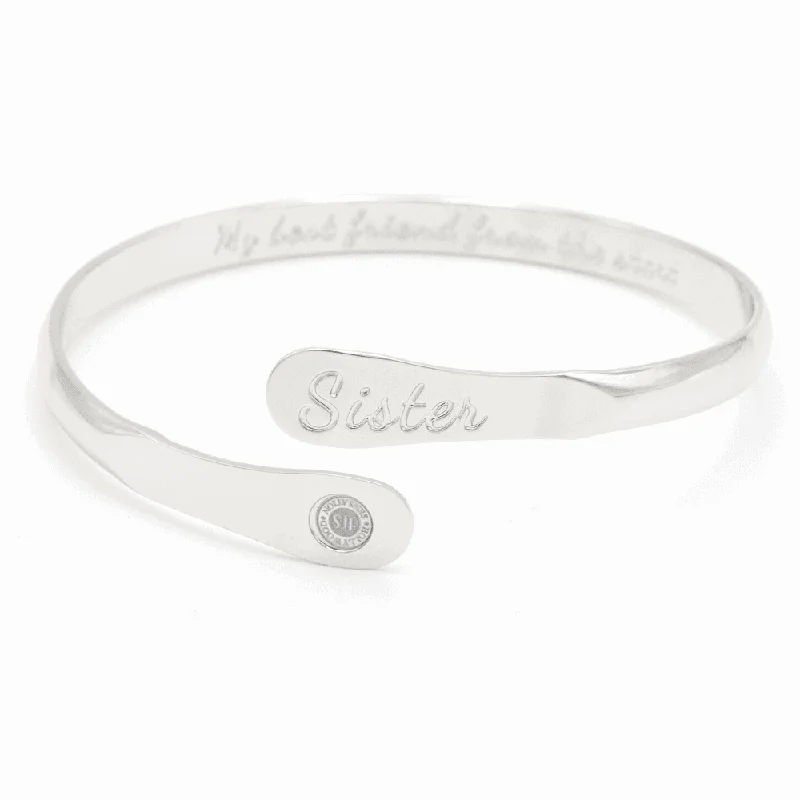 Women’s diamond bracelet-Sister Bracelets,  Engraved Bracelets My best friend from the start