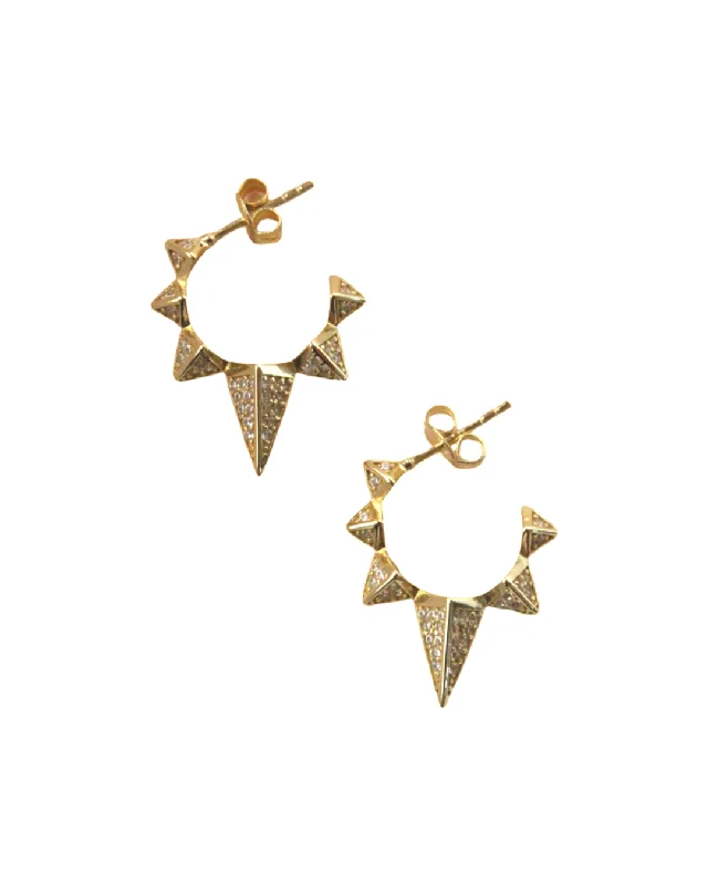 Women’s luxurious earrings-Puffy Spike Stud Earrings