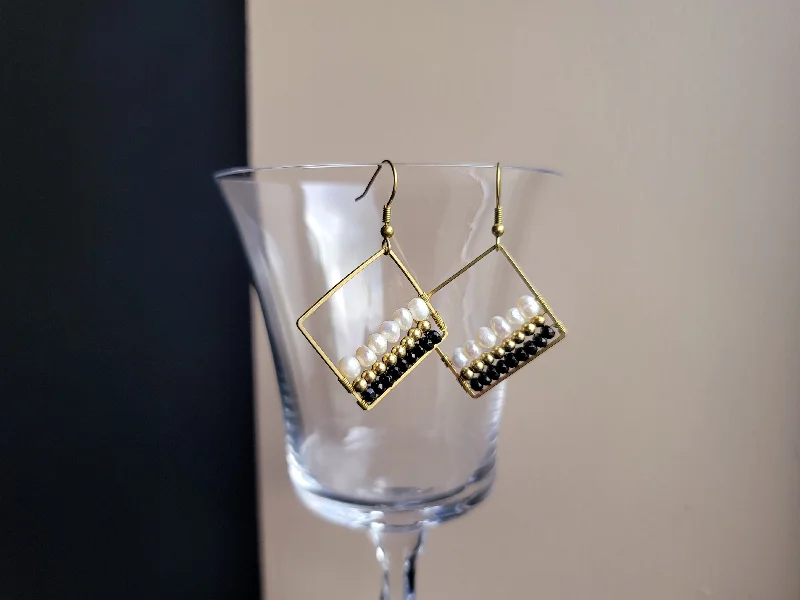 Women’s glitter earrings-Midnight Trifecta Earrings