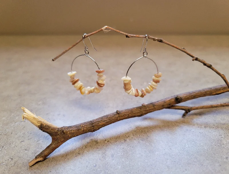 Women’s rose gold earrings-Sand Hoop Earrings