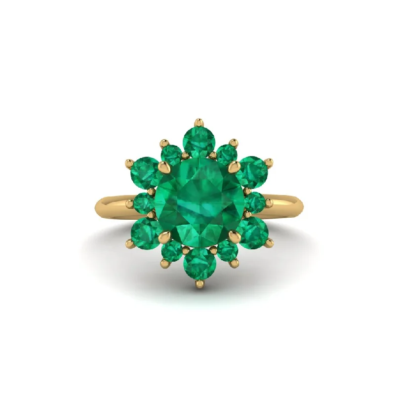 Women’s radiant cut engagement ring-Vintage Emerald Snowflake Engagement Ring - Priscilla No. 19