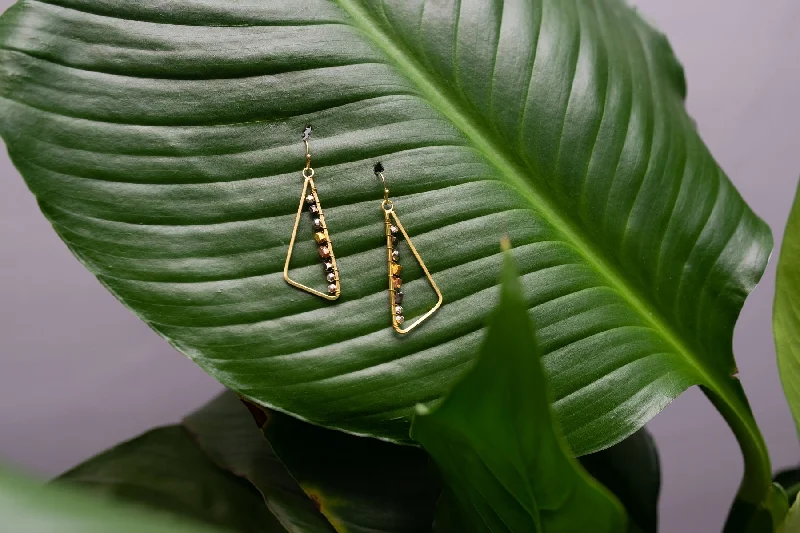 Women’s gemstone drop earrings-New Angle Earrings