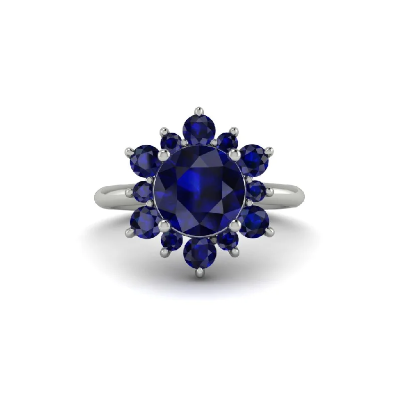 Women’s exquisite engagement ring-Vintage Sapphire Snowflake Engagement Ring - Priscilla No. 75