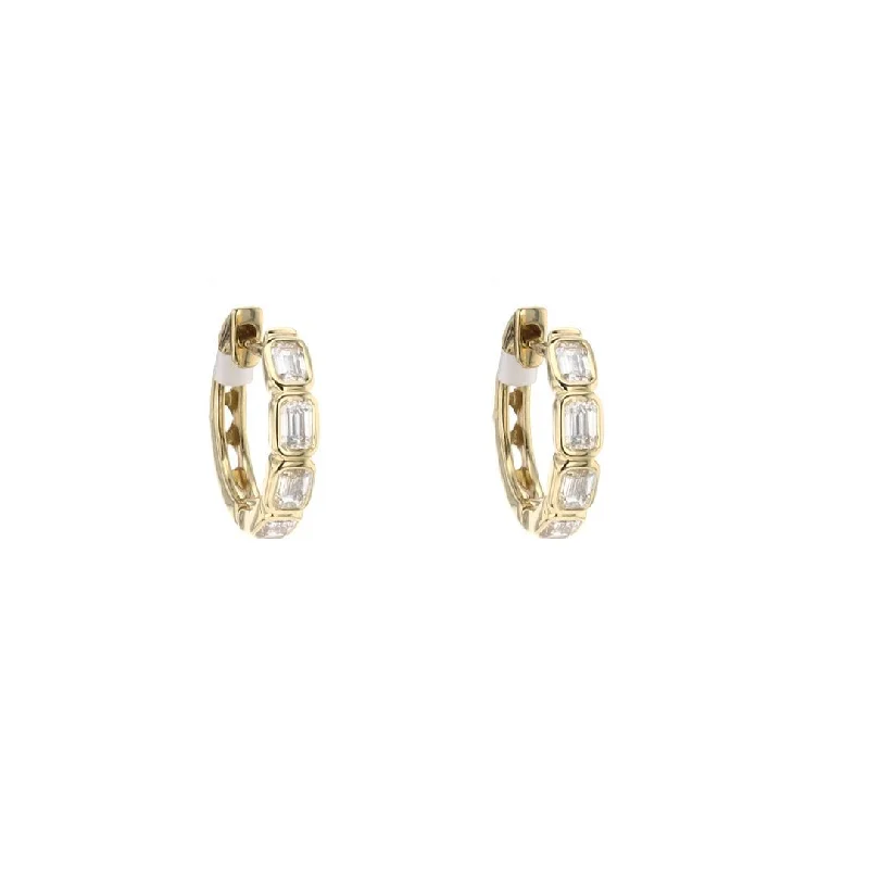 Women’s pearl drop earrings-0.85 ctw Diamond Huggie Earrings