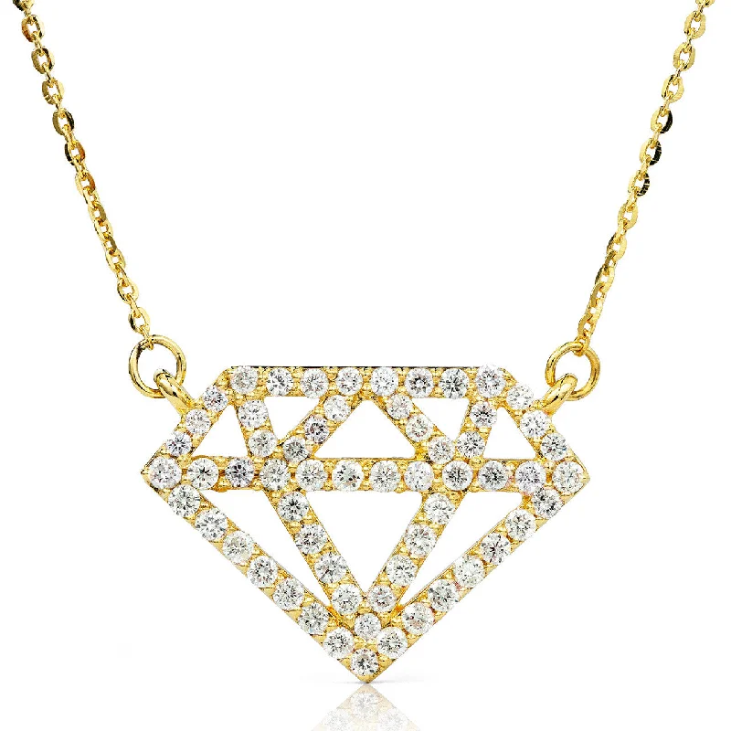 Women’s custom gemstone necklaces-14k Gold 0.80ct Shyne Diamond Necklace