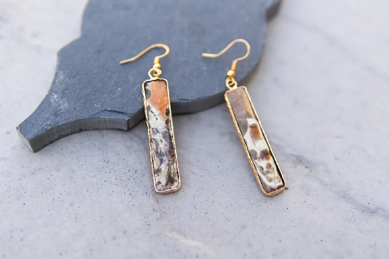 Women’s stud-drop earrings-Jasper Dangle Earrings