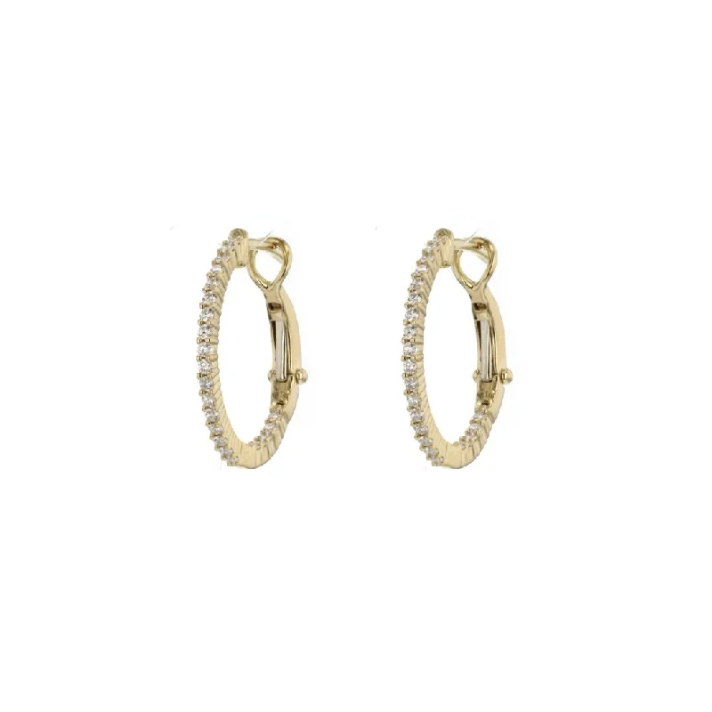 Women’s oval earrings-0.45 ctw Diamond Inside-Out Hoop Earrings