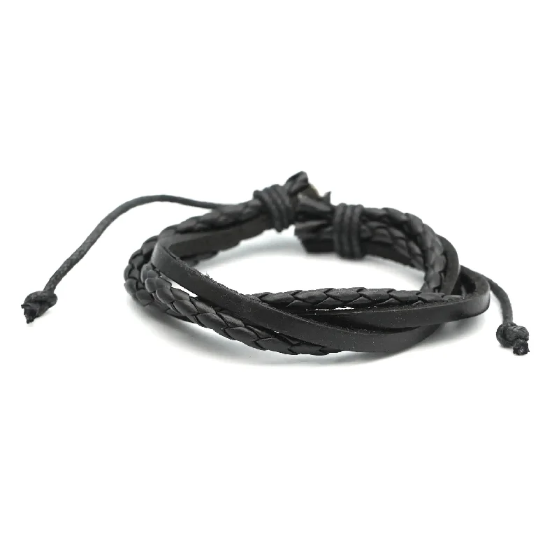 Women’s thin bangle-TETHER - Men's Leather Multi-Strand Bracelet