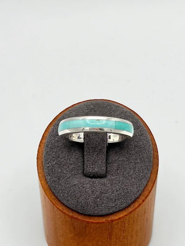 Women’s emerald rings-Ring- Turquoise Inlay Size 11