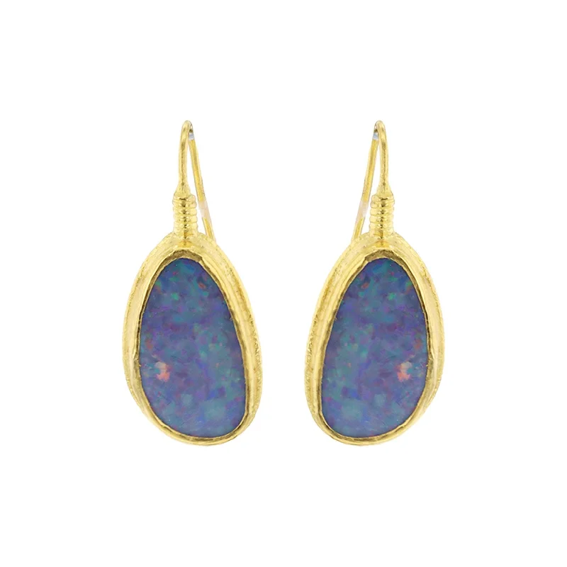 Women’s hoop earrings-Austrailian Opal Drop Earrings