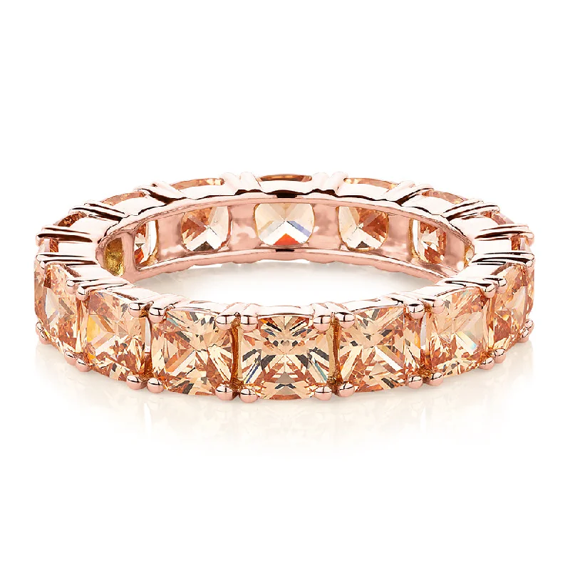 Women’s vintage diamond rings-All-rounder eternity band with 4.00 carats* of diamond simulants in 10 carat rose gold