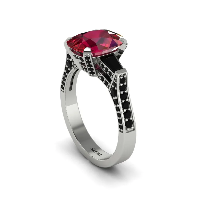 Women’s chic engagement ring-Exclusive Handmade Ruby Geometrical Engagement Ring - Yolanda No. 42