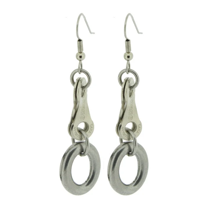 Women’s cluster earrings-Stainless Steel Twisted Link & Hoop Earrings - Wholesale