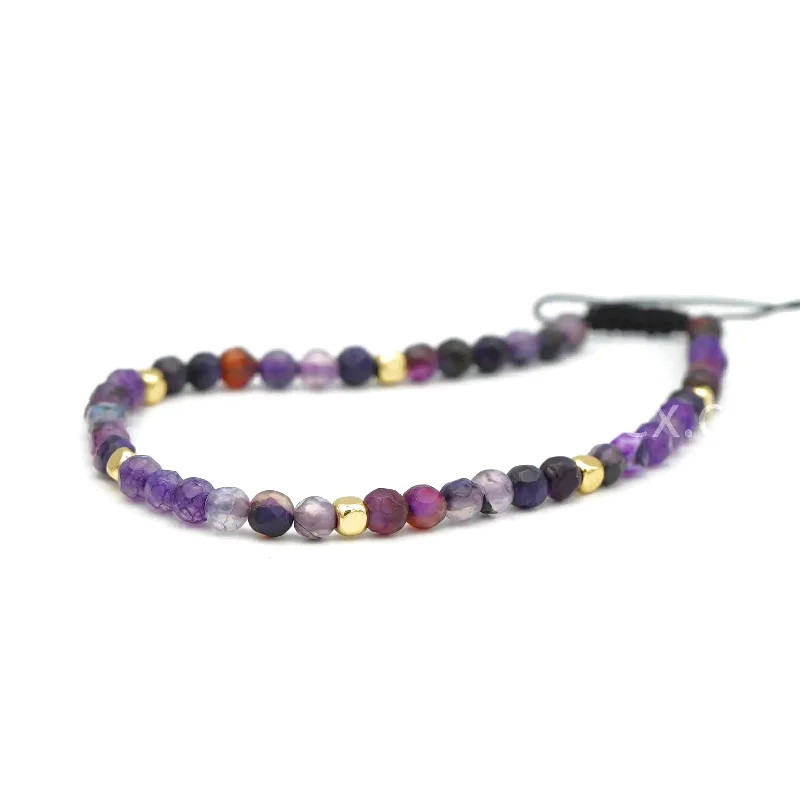 Women’s chic bangle-VIOLET LAVA - Purple Agate Accent Bracelet