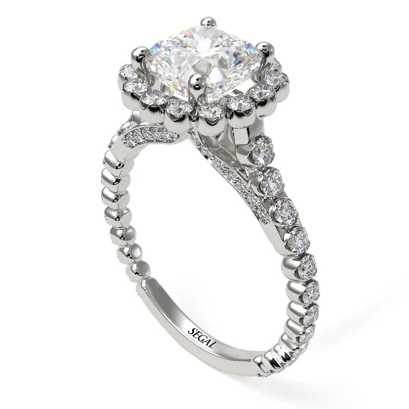 Women’s affordable diamond engagement ring-Modern Diamond Cushion Cut Engagement Ring - Uma No. 3