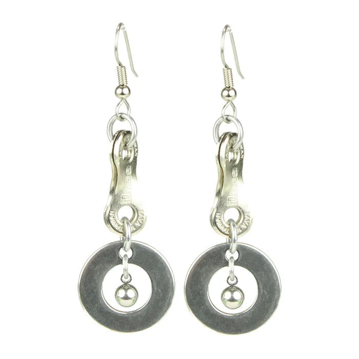 Women’s silver-plated earrings-Stainless Steel Ball & Hoop Earrings