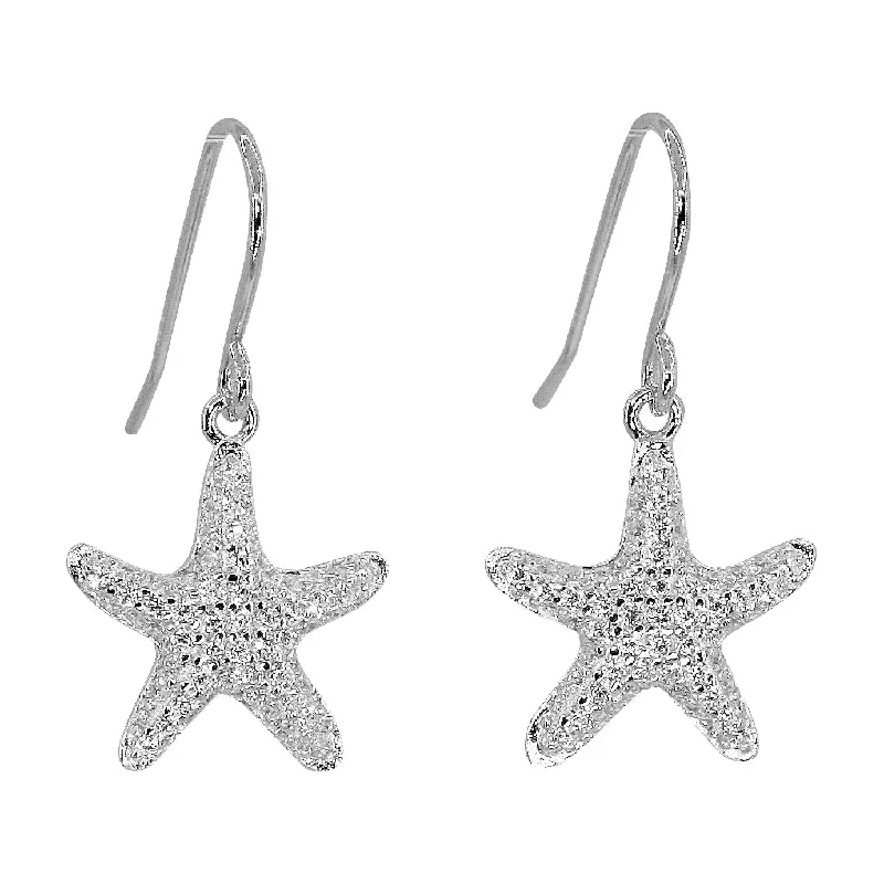 Women’s diamond stud earrings-Star Fish Dangle Earrings