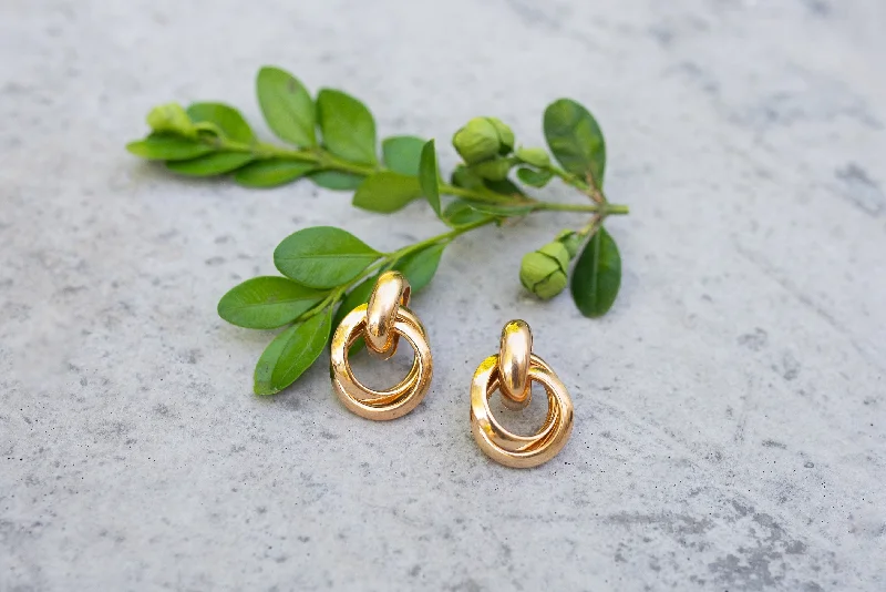 Women’s gemstone earrings-Gold Knot Earrings