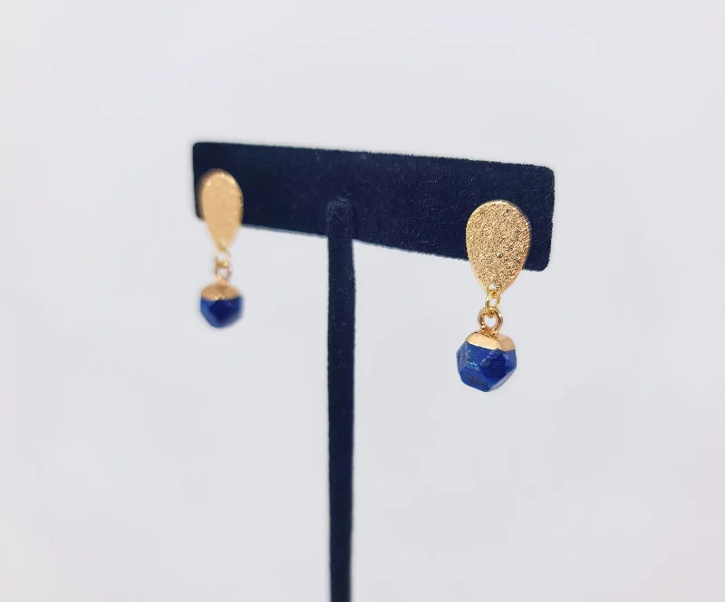 Women’s unique hoop earrings-Lapis Drop Earrings