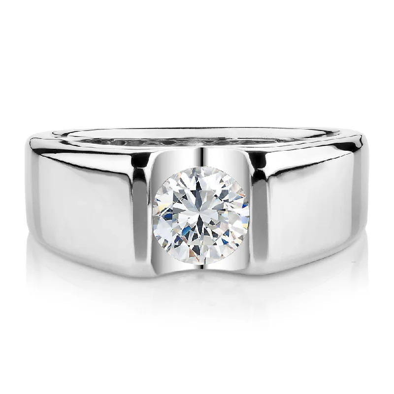 Women’s cute rings-Dress ring with 1.03 carats* of diamond simulants in sterling silver