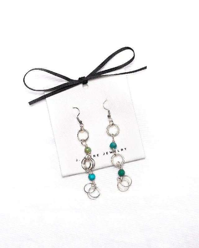 Women’s dangly earrings-The Kiere Earrings in Turquoise