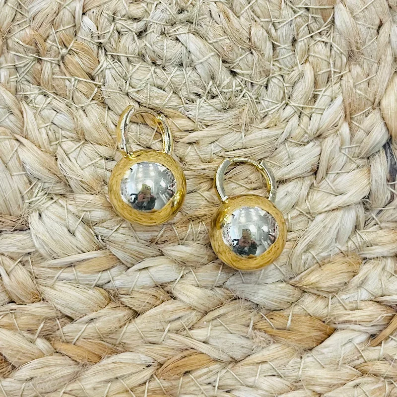 Women’s gold earrings-Ashleigh Ball Hoop Earrings