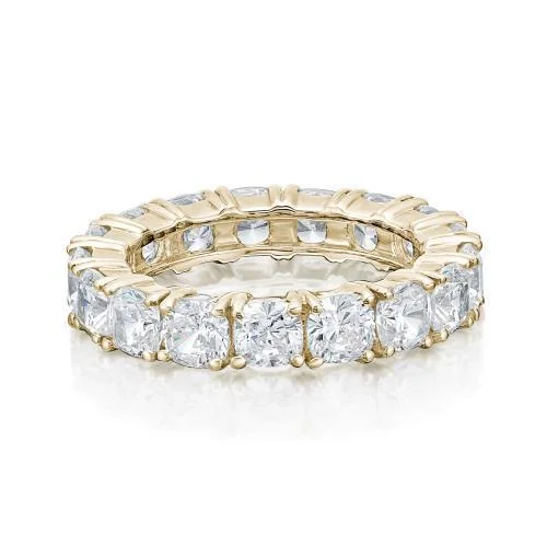 Women’s thick band rings-All-rounder eternity band with 4 carats* of diamond simulants in 10 carat yellow gold