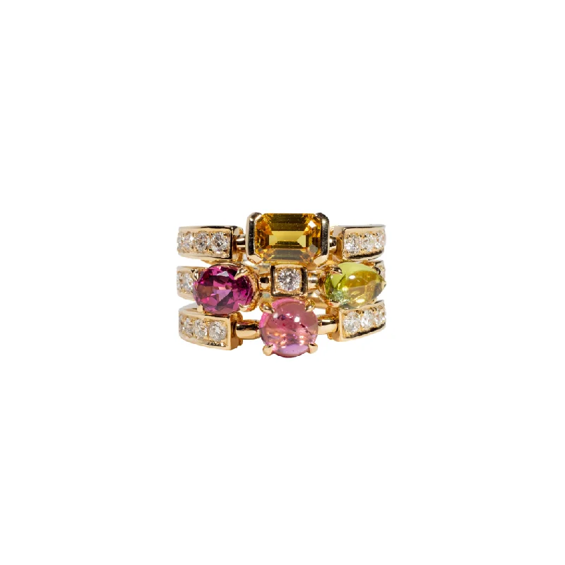 Women’s eternity rings-Tourmaline & Diamond Prismatic Ring II