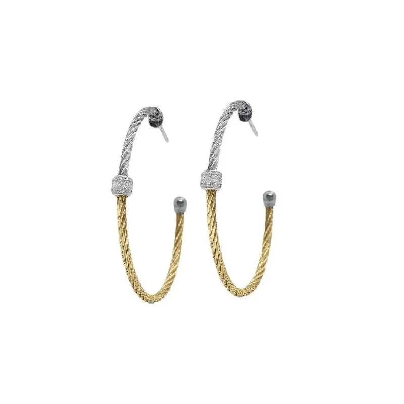 Women’s floral drop earrings-Cable Hoop Earrings | M10276589