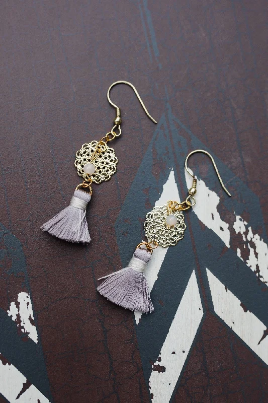 Women’s sparkling earrings-Tassel Filigree Dangle Earrings